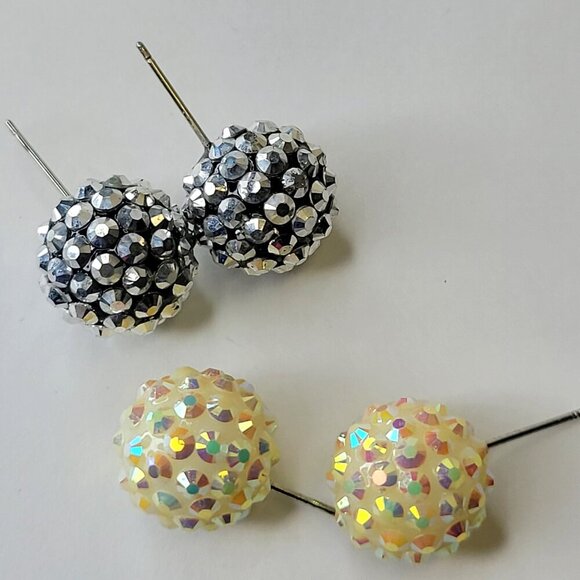 Sparkling Dome Rhinestone Earrings - Picture 9 of 9